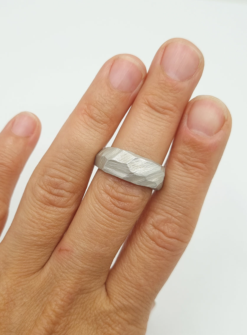 Silber Gussring grob gesägt