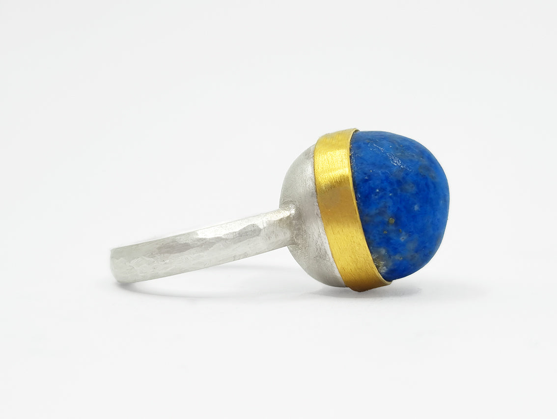 Lapis Lazuli Ring in Silber und Gold