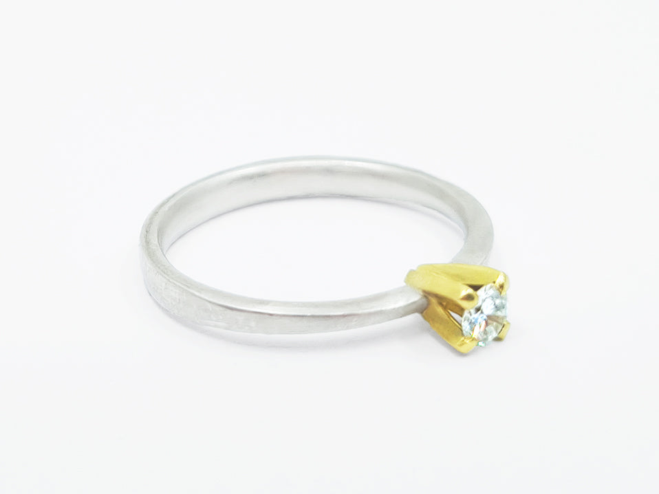 3,5 mm Brillant Ring in Gold und Silber