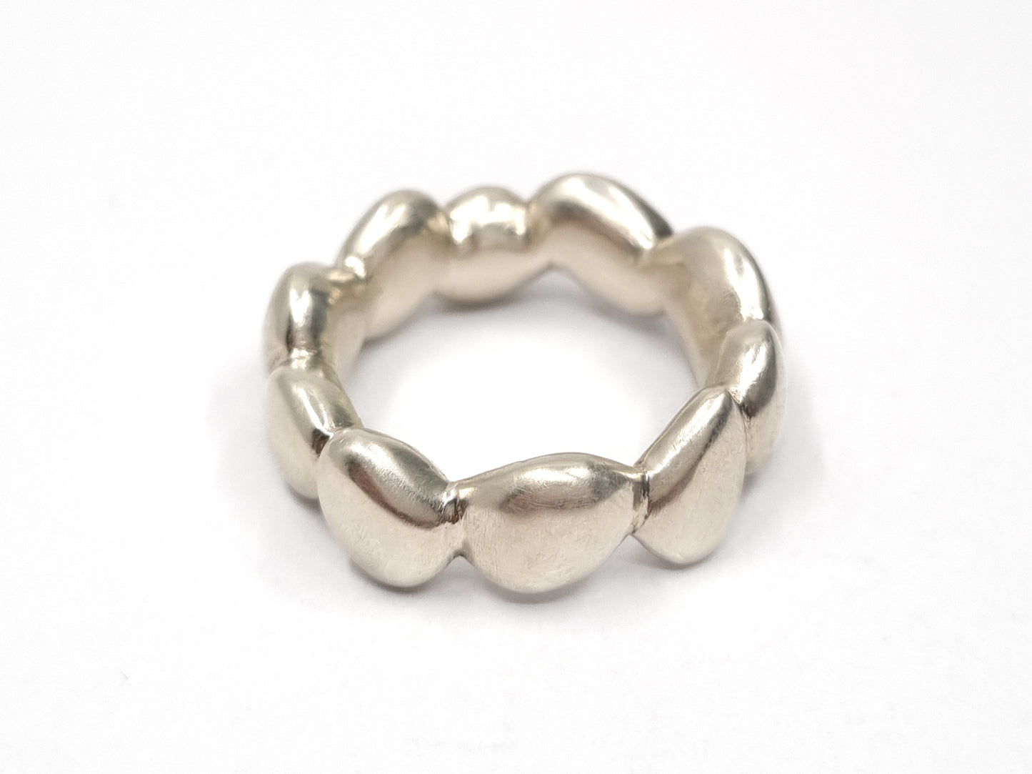 Silber Gußring in organischer Form