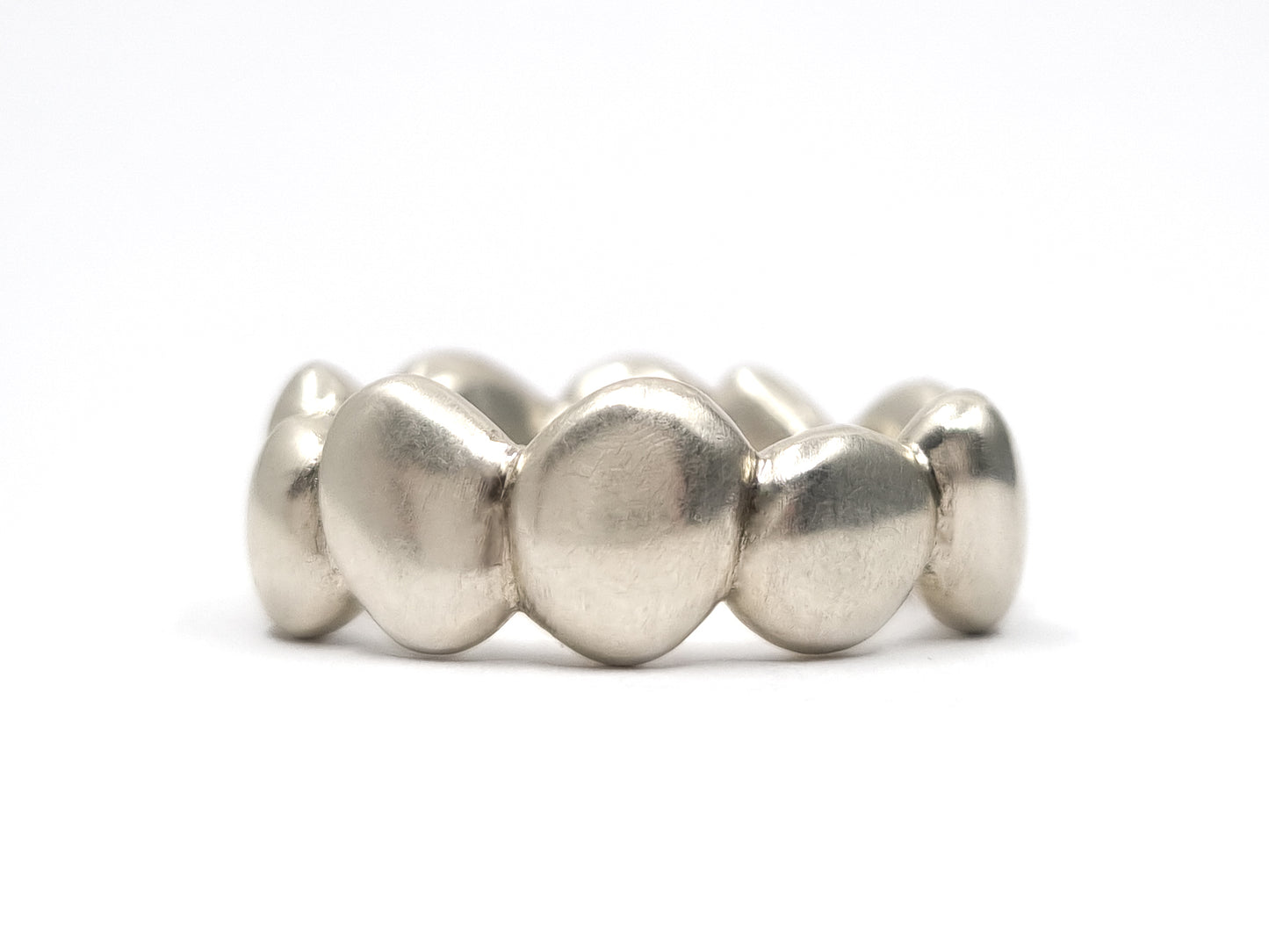 Silber Gußring in organischer Form