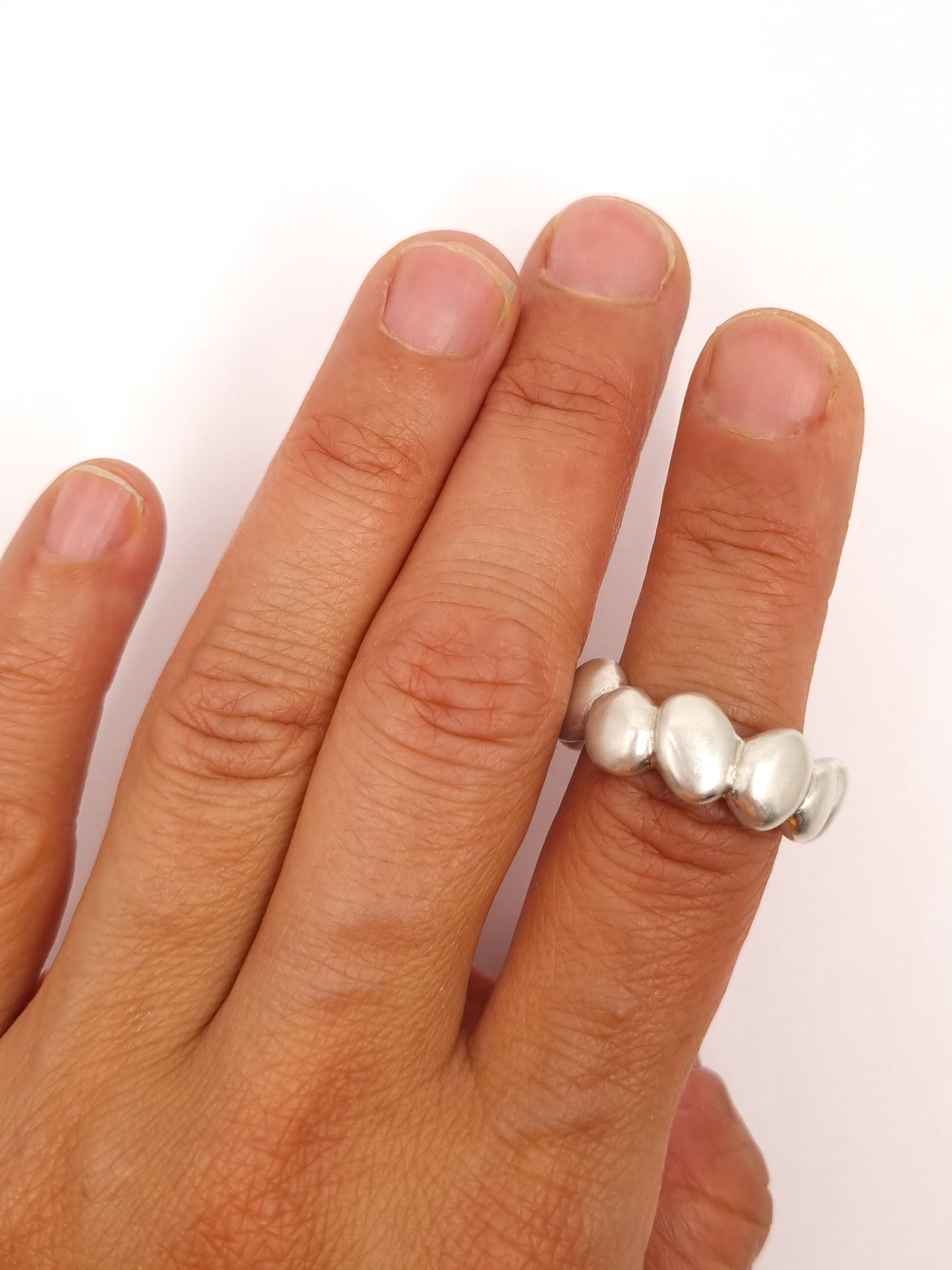 Silber Gußring in organischer Form