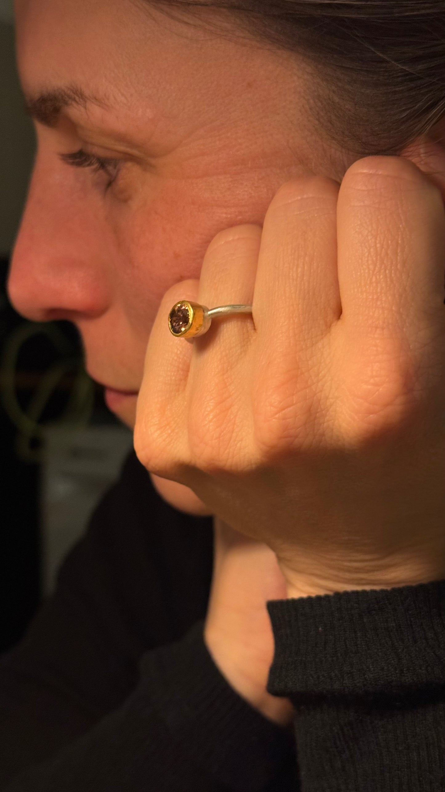 Champagner Spinell in Gold und Silber