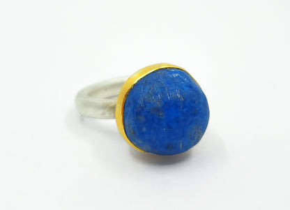 Lapis Lazuli ring in silver with 900 gold setting