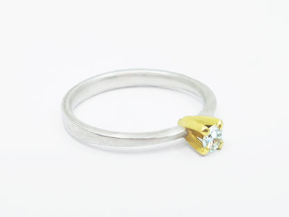 3.5 mm diamond ring in gold and silver