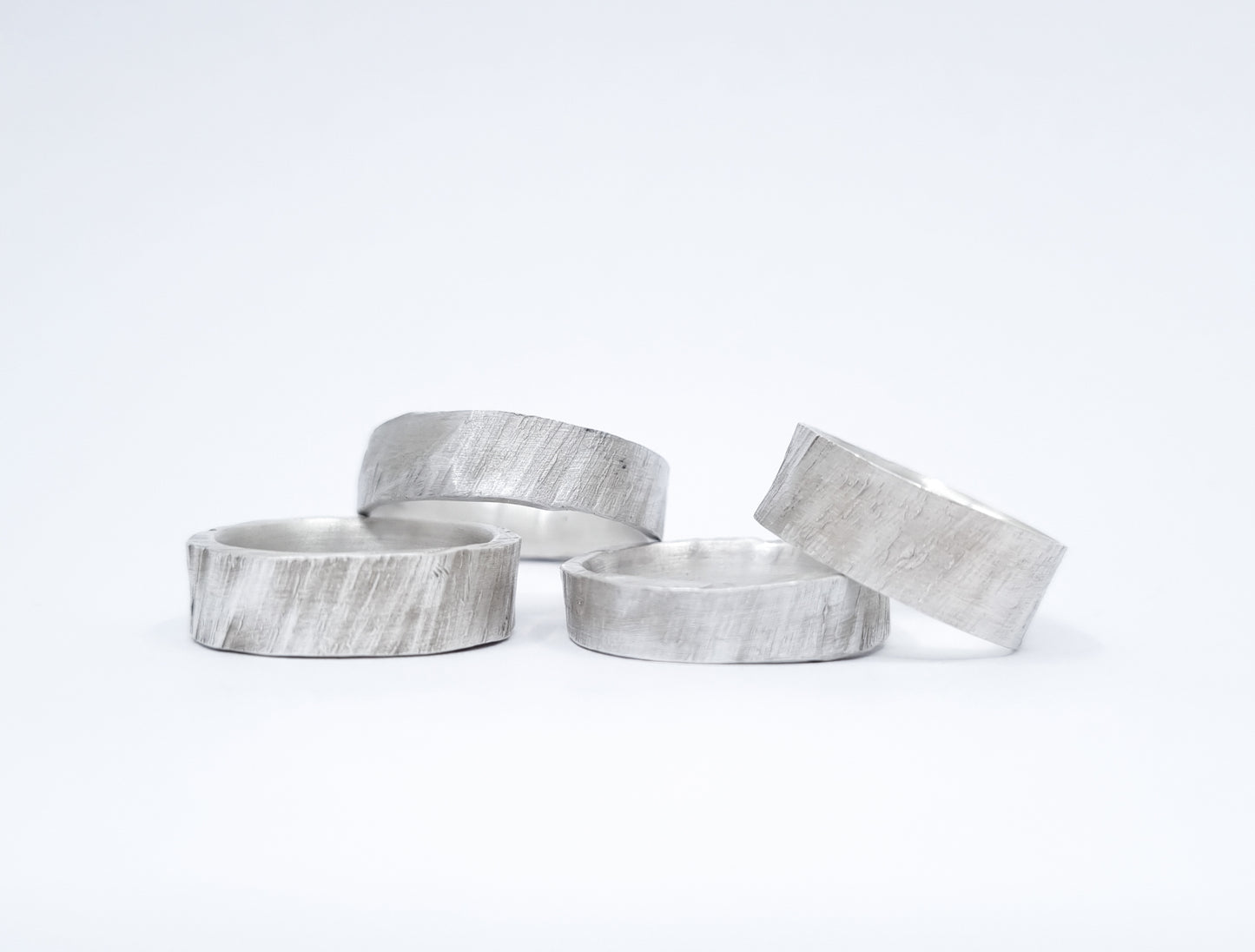 Silber Gußring gleichlaufend gesägt