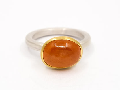 Mandarin Granat in Gold und Silber