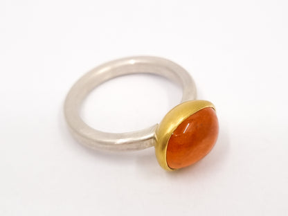 Mandarin Granat in Gold und Silber