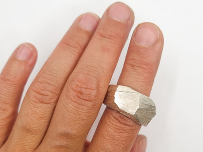 Silber Gussring grob gesägt