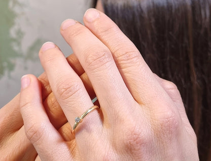 Elegant handmade diamond ring in 900 and 585 gold